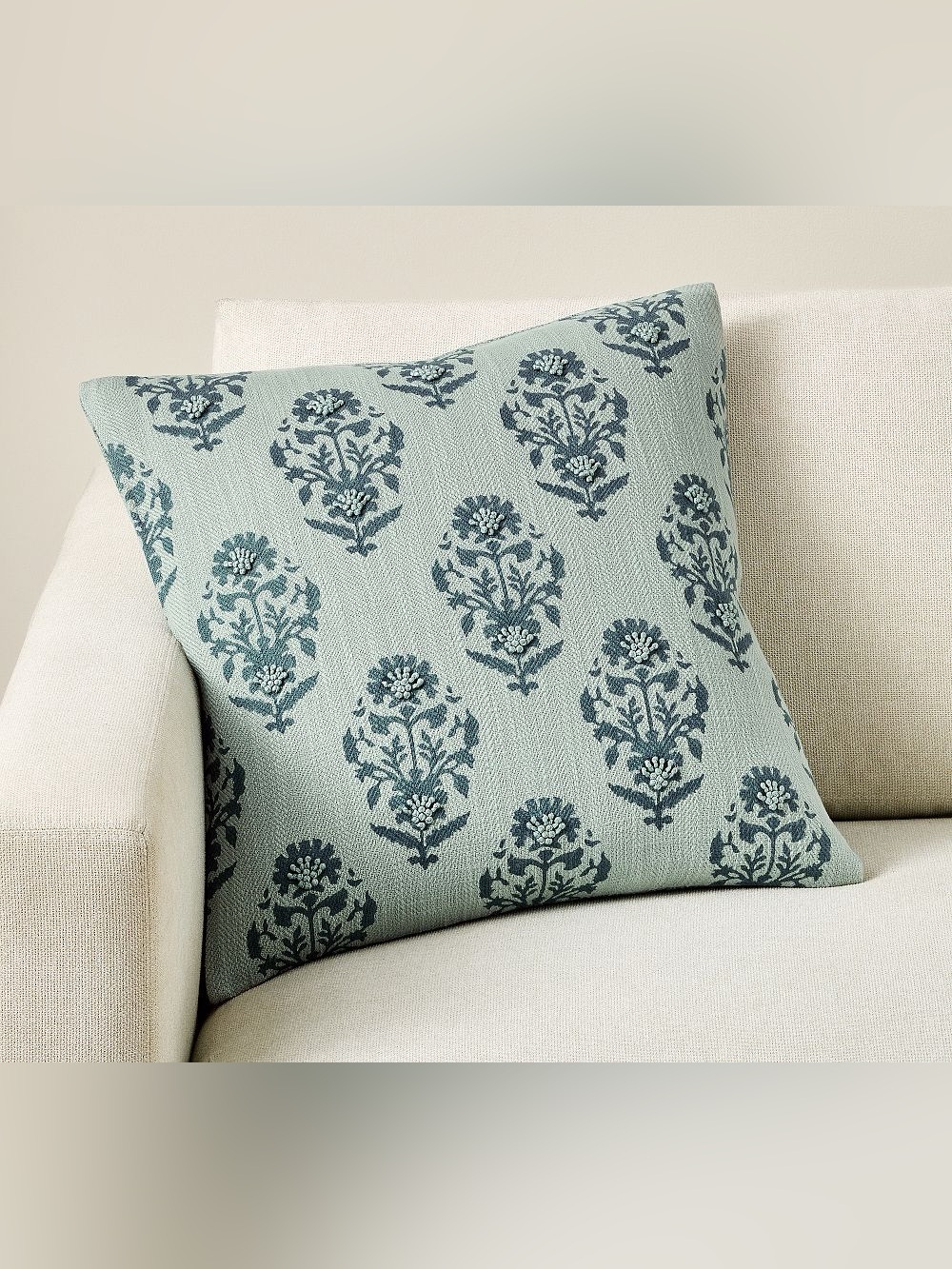 Pottery Barn Avani Floral Block Print Reversible Pillow Cover 20 x 20”